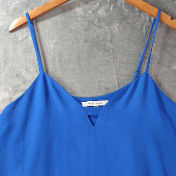Naked‎ Zebra Womens Blue Tank Top M Streetwear Sleeveless Casual Minimalist Top - Picture 6 of 10